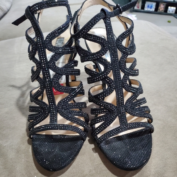 Elegant Black Strappy INC  Heels - Picture 1 of 6